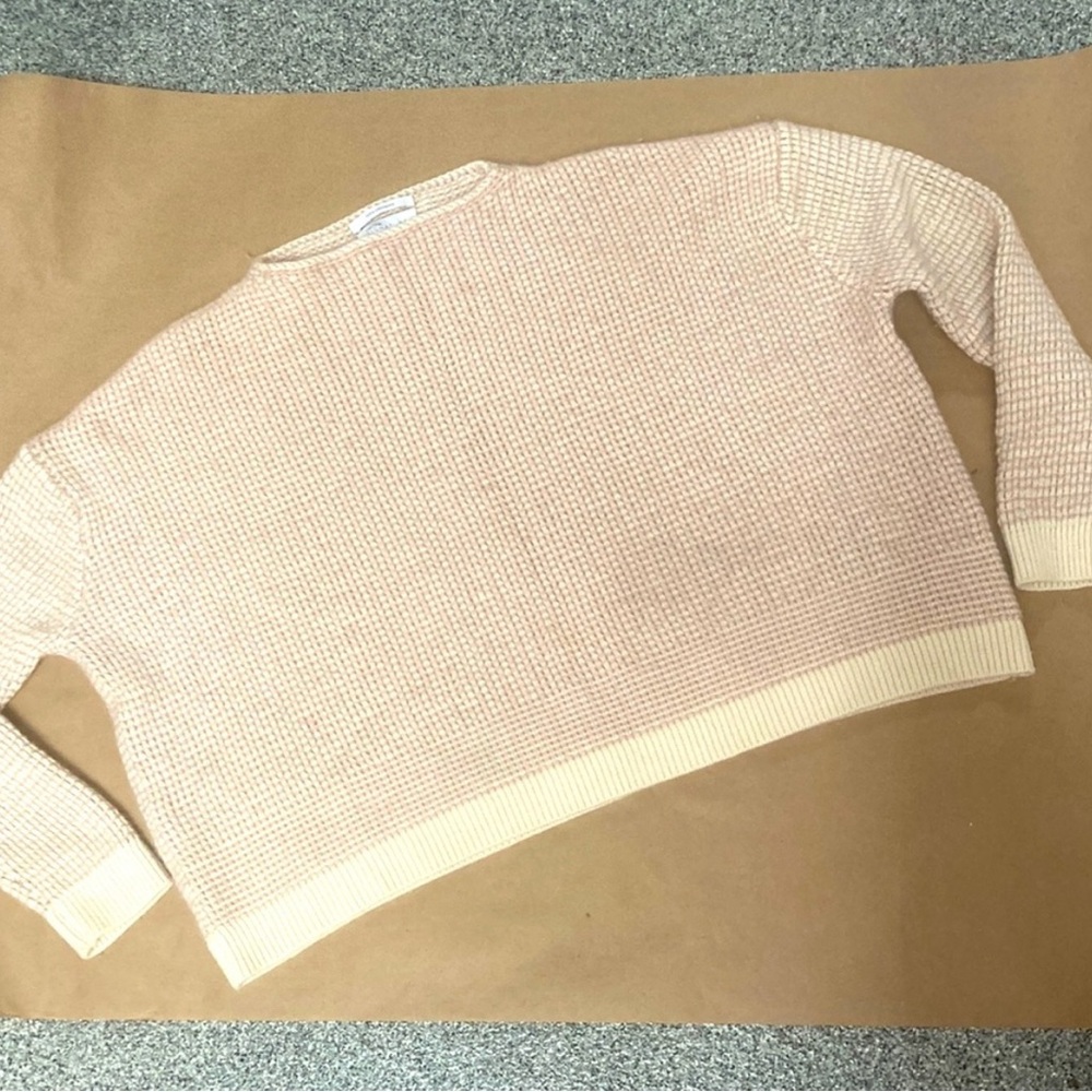 100% Cashmere Nordstrom Cream Crew Neck Sweater Smooth Knit